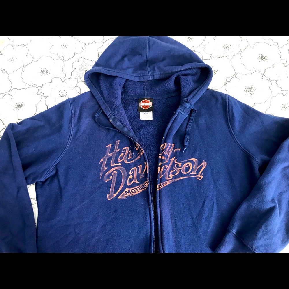 Beautiful Bright true blue HD zip sweatshirt in a Large